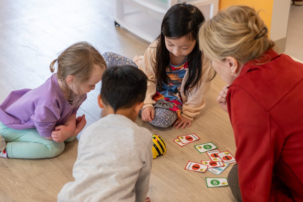 DSC_9607 Young children engaging in hands-on STEAM learning activities at preschool in Irvine, CA